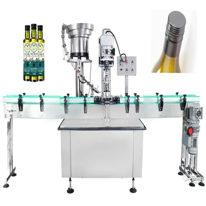 Automatic ROPP capping machine with conveyor and cap sorter