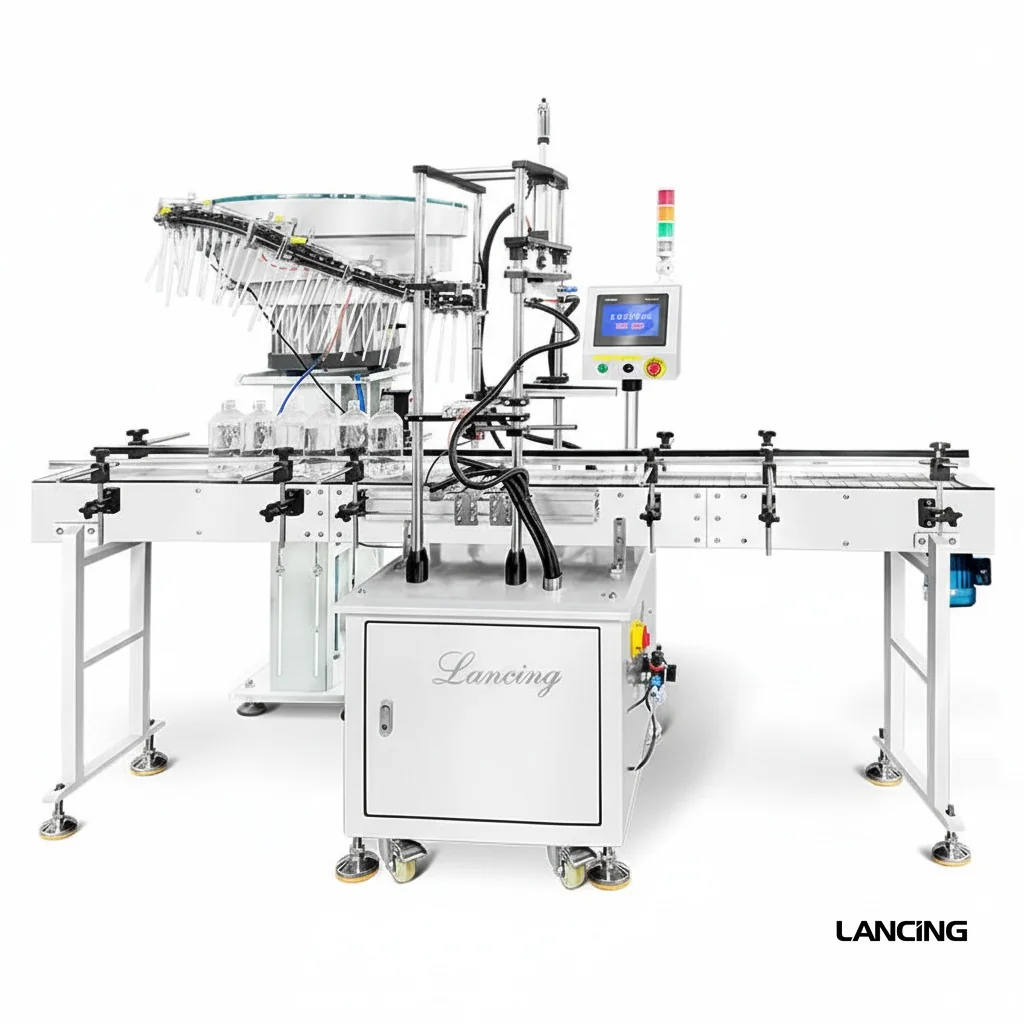 Pump bottle cap feeding machine
