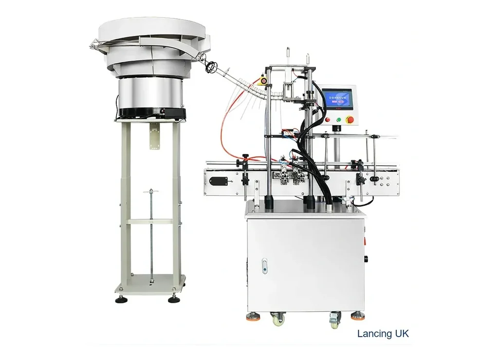 Bowl feed automatic screw capping machine